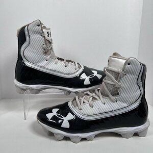 Under Armour Highlight Football Cleats Size 7‎ Black White High Tops Lacrosse